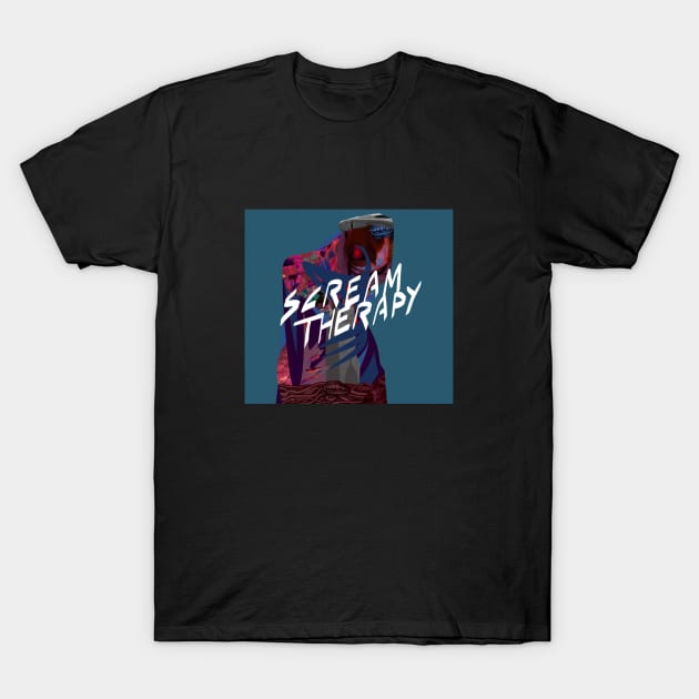 Scream Therapy Podcast logo block design T-Shirt by Scream Therapy